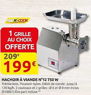 HACHOIR À VIANDE N°12 750 W
