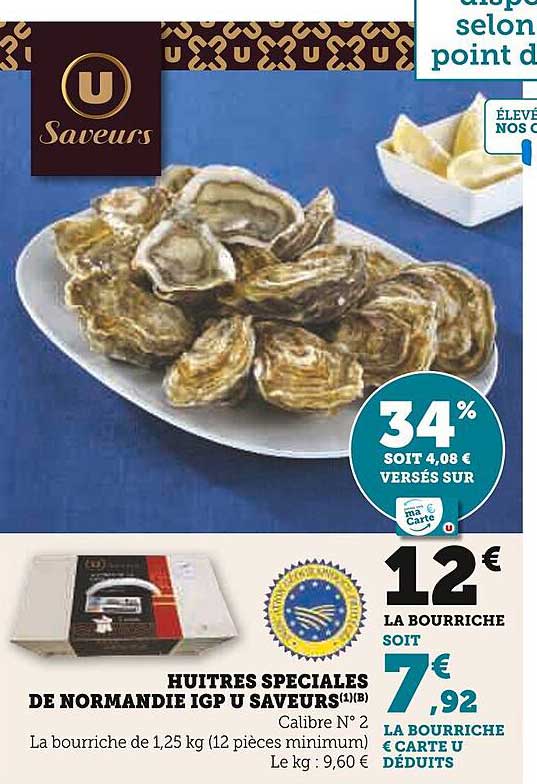 HUITRES SPECIALES DE NORMANDIE IGP U SAVEURS
