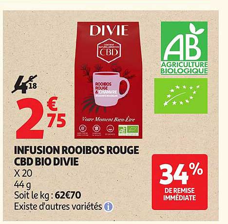 INFUSION ROOIBOS ROUGE CBD BIO DIVIE