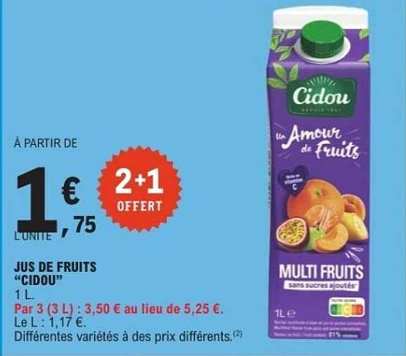 jus de fruits "Cidou"