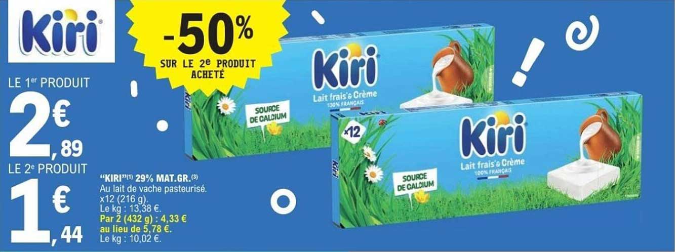 Kiri -50% sur le 2ème produit acheté