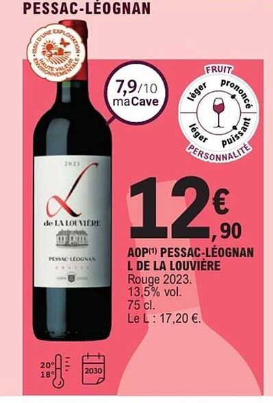 L de La Louvière PESSAC-LÉOGNAN Rouge 2023