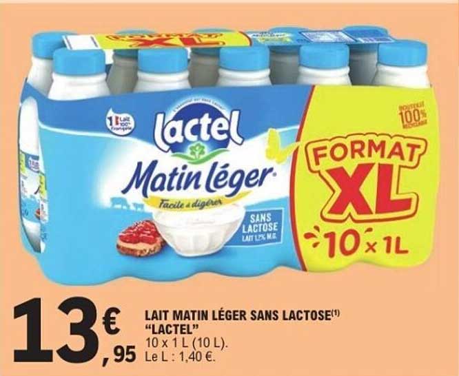 LAIT MATIN LÉGER SANS LACTOSE "LACTEL"