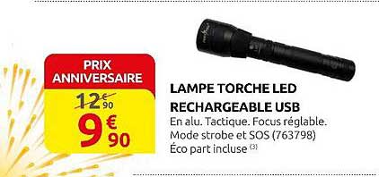LAMPE TORCHE LED RECHARGEABLE USB