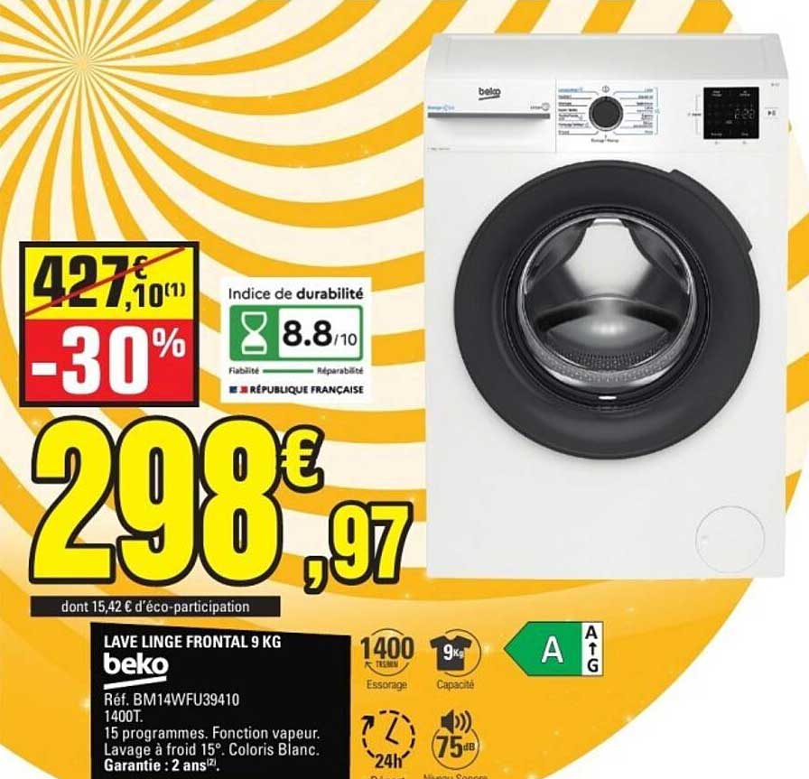 LAVE LINGE FRONTAL 9 KG Beko