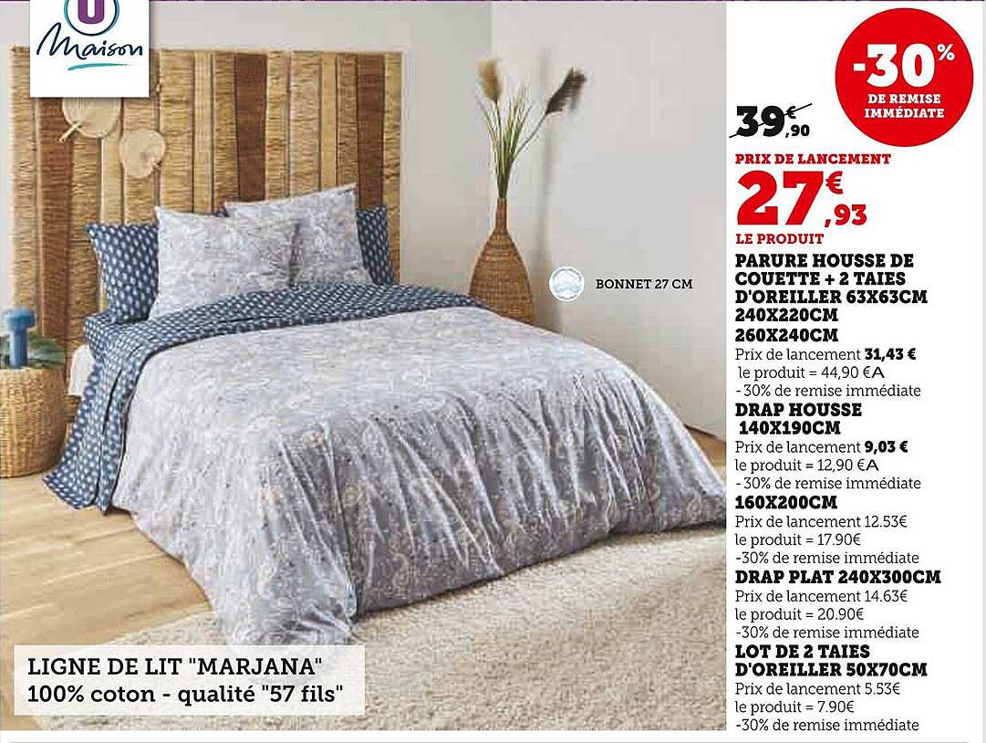 LIGNE DE LIT "MARJANA" 100% coton - qualité "57 fils"