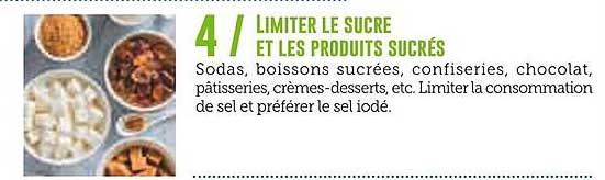 Limiter le sucre et les produits sucrés