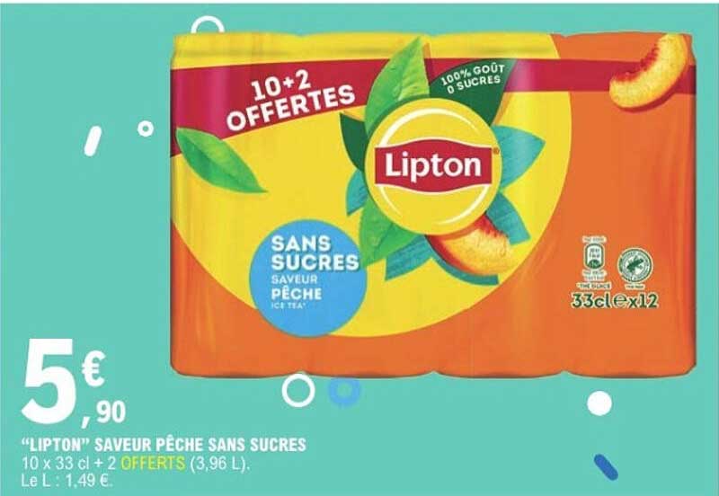 "LIPTON" SAVEUR PÊCHE SANS SUCRES