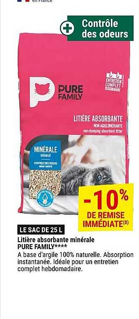 Litière absorbante minérale PURE FAMILY****