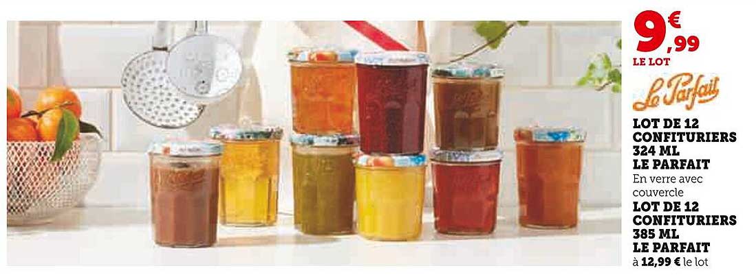 LOT DE 12 CONFITURIERS 324 ML LE PARFAIT