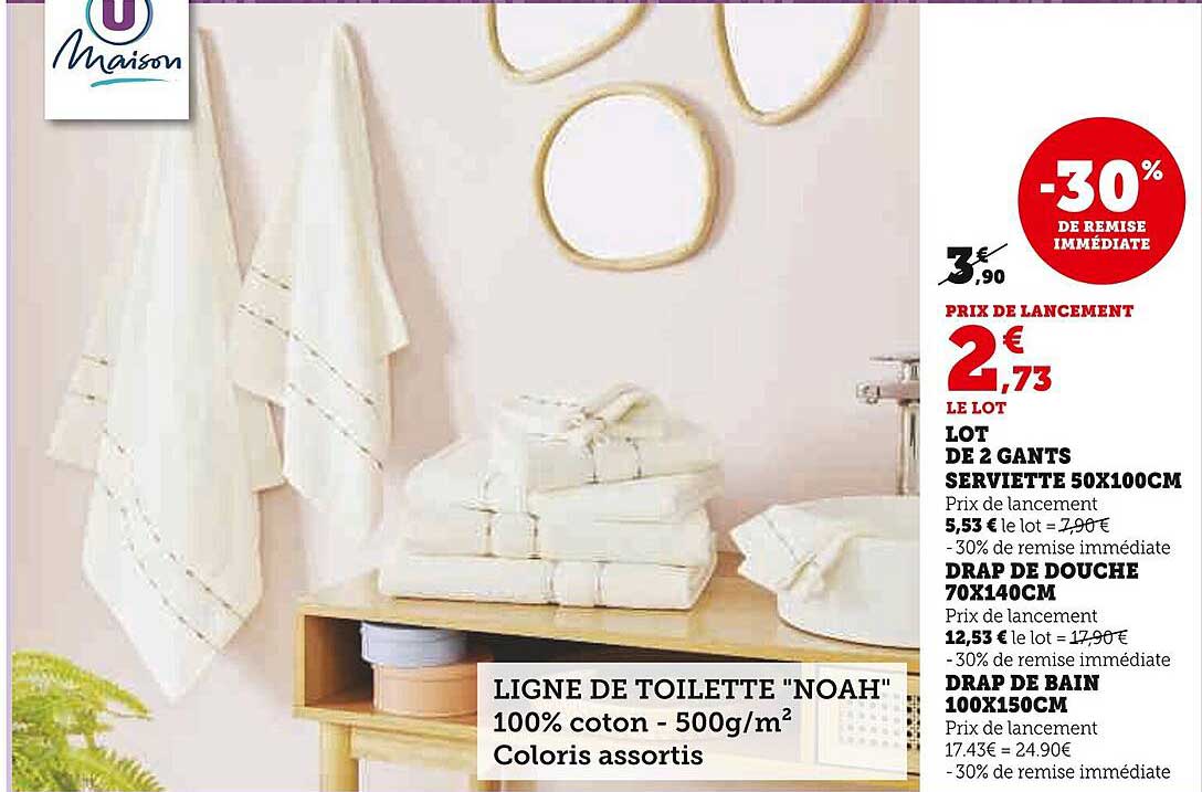 LOT DE 2 GANTS SERVIETTE 50X100CM