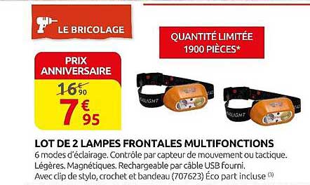 LOT DE 2 LAMPES FRONTGALES MULTIFONCTIONS