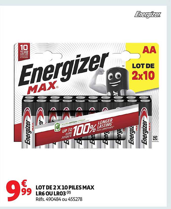 LOT DE 2 X 10 PILES MAX LR6 OU LRO3
