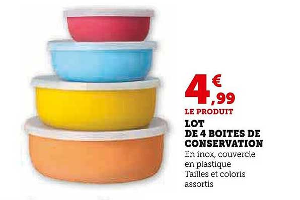 LOT DE 4 BOITES DE CONSERVATION