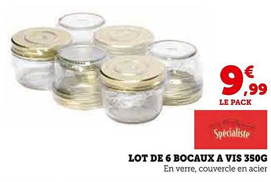LOT DE 6 BOCAUX A VIS 350G