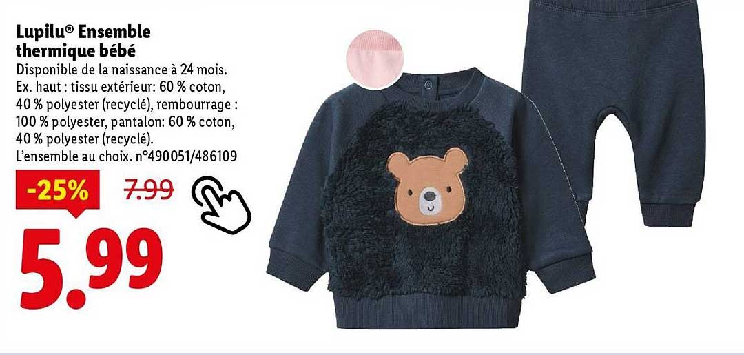 Lupilu® Ensemble thermique bébé