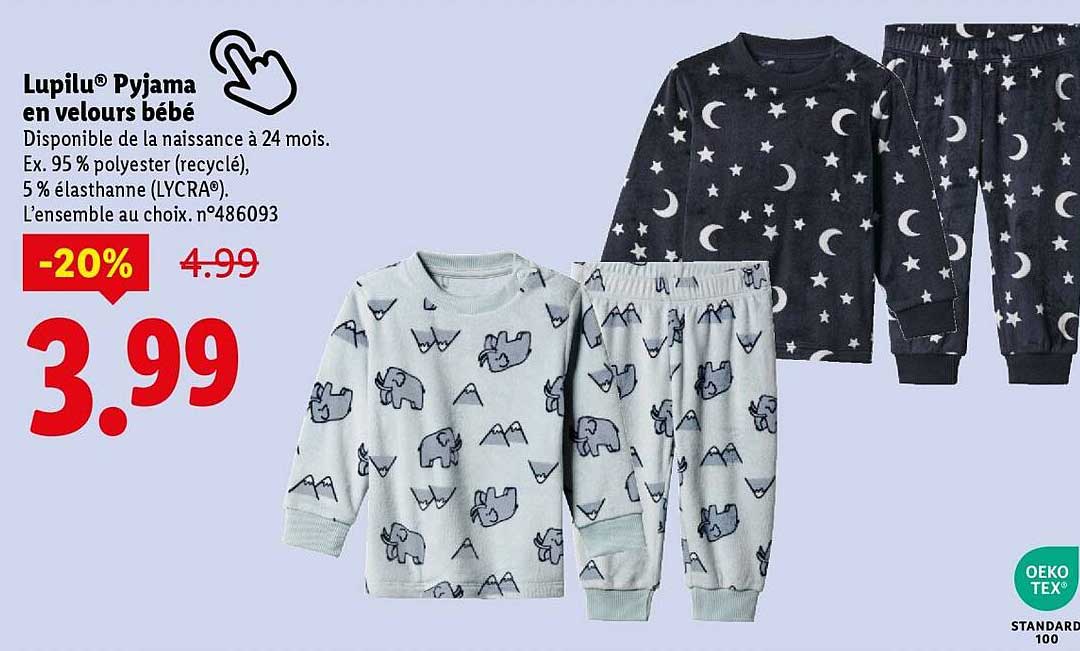 Lupilu® Pyjama en velours bébé