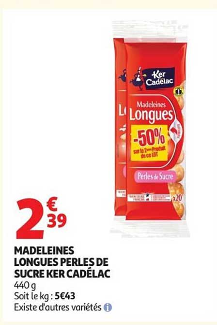 MADELEINES LONGUES PERLES DE SUCRE KER CADÉLAC