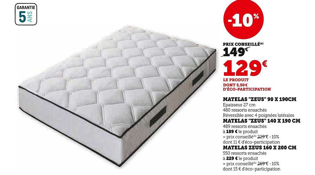 Matelas "Zeus" 90 x 190cm