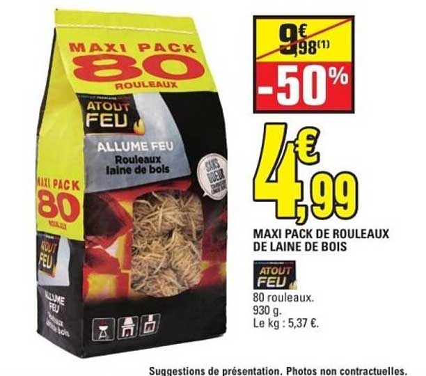 MAXI PACK DE ROULEAUX DE LAINE DE BOIS