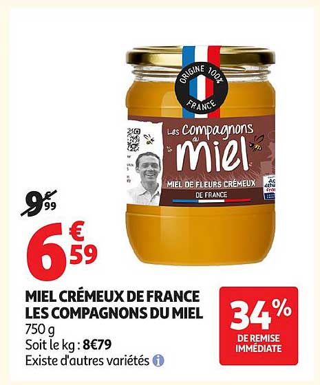 MIEL CRÉMEUX DE FRANCE LES COMPAGNONS DU MIEL