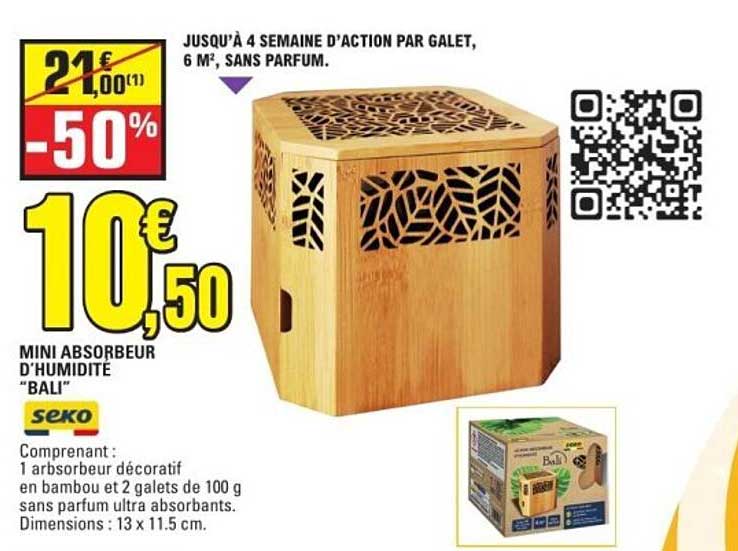 MINI ABSORBEUR D'HUMIDITE "BALI"