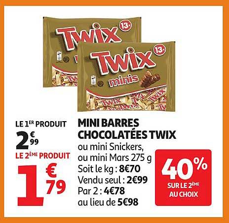 MINI BARRES CHOCOLATÉES TWIX