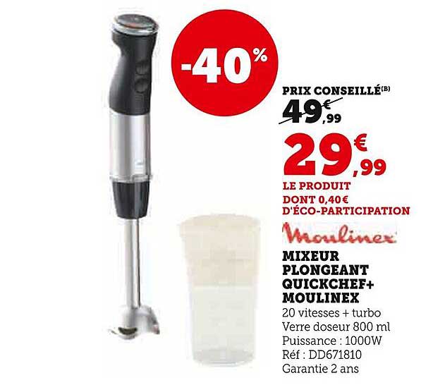 MIXEUR PLONGEANT QUICKCHEF+ MOULINEX