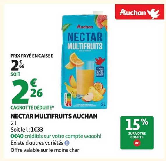 NECTAR MULTIFRUITS AUCHAN
