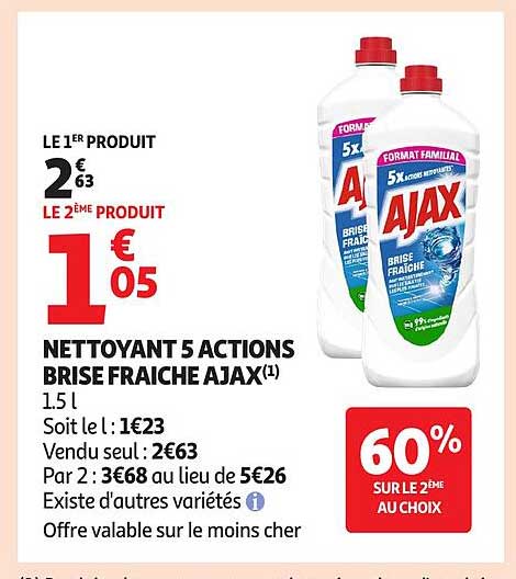NETTOYANT 5 ACTIONS BRISE FRAICHE AJAX