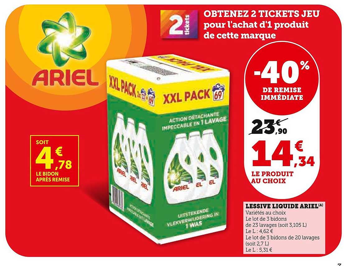 OBTEINEZ 2 TICKETS JEU pour l'achat d'1 produit de cette marque