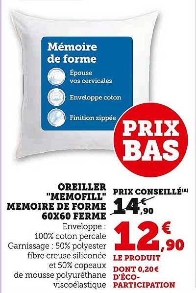 OEUREILLER "MEMOFILL" MEMOIRE DE FORME 60X60 FERME