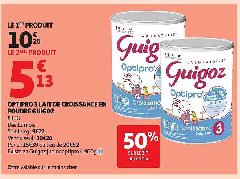 OPTIPRO 3 LAIT DE CROISSANCE EN POUDRE GUIGOZ