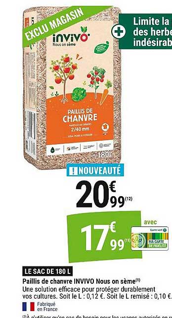Paillis de chanvre INVIVO Nous on sème