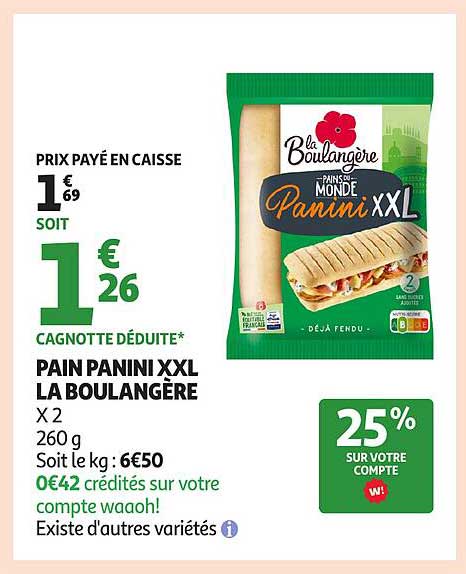 PAIN PANINI XXL LA BOULANGÈRE