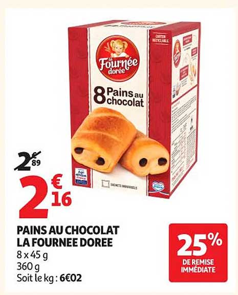 PAINS AU CHOCOLAT LA FOURNÉE DORÉE