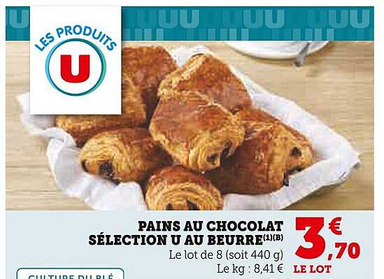 PAINS AU CHOCOLAT SÉLECTION U AU BEURRE