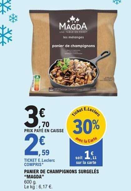 Panier de champignons surgelés “MAGDA”