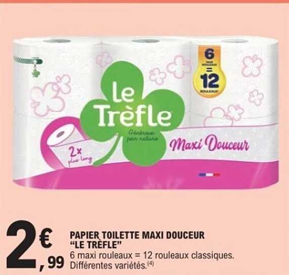 PAPIER TOILETTE MAXI DOUCEUR “LE TRÊFLE”