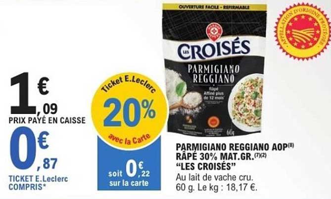 PARMIGIANO REGGIANO AOP RÂPÉ 30% MAT.GR.