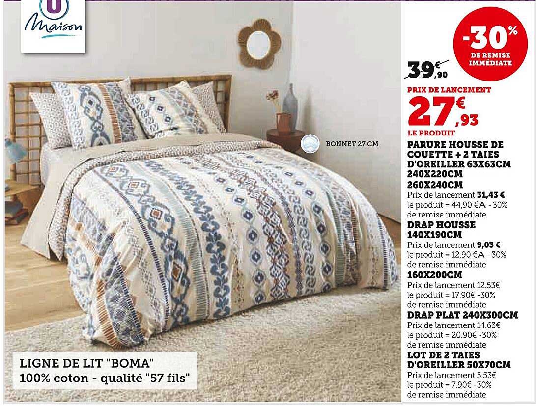 Parure Housse de Couette + 2 Taies d'Oreiller