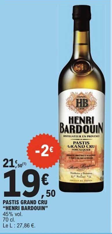 PASTIS GRAND CRU "HENRI BARDOUIN"