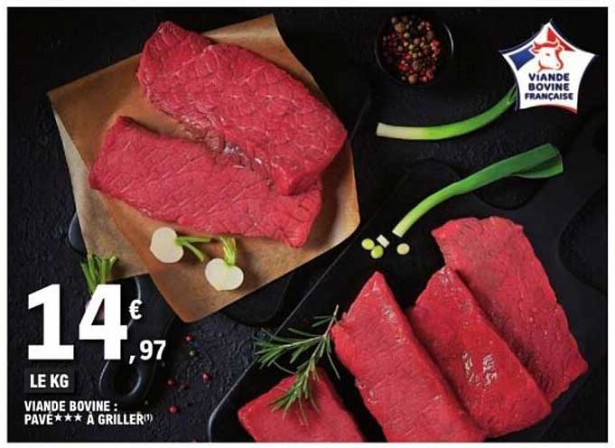 Pavé de viande bovine à griller