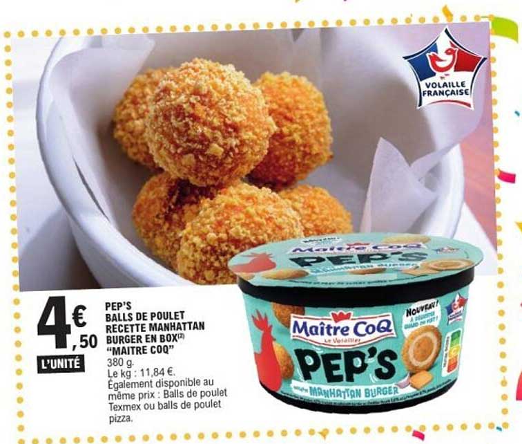 PEP'S BALLS DE POULET RECETTE MANHATTAN BURGER EN BOX