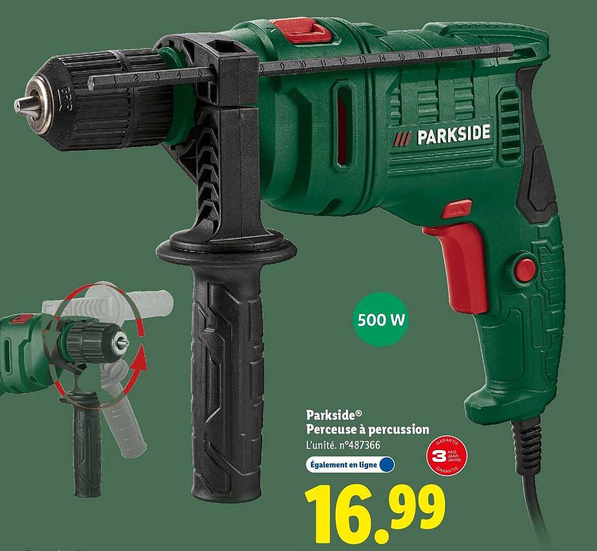 Perceuse à percussion Parkside - 500 W