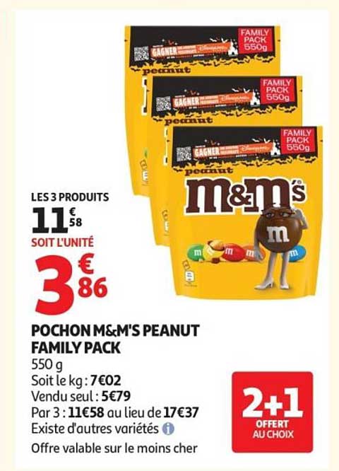 POCHON M&M'S PEANUT FAMILY PACK