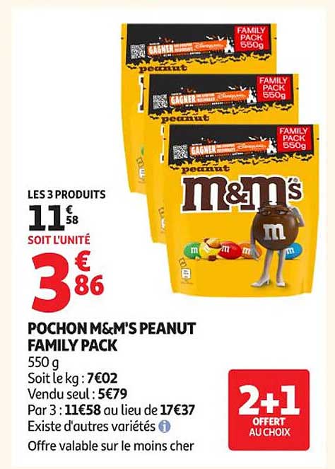 POCHON M&M'S PEANUT FAMILY PACK