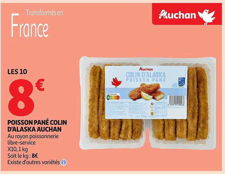 POISSON PANÉ COLIN D'ALASKA AUCHAN
