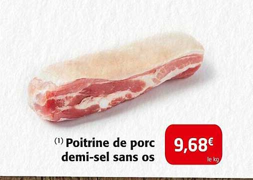 Poitrine de porc demi-sel sans os
