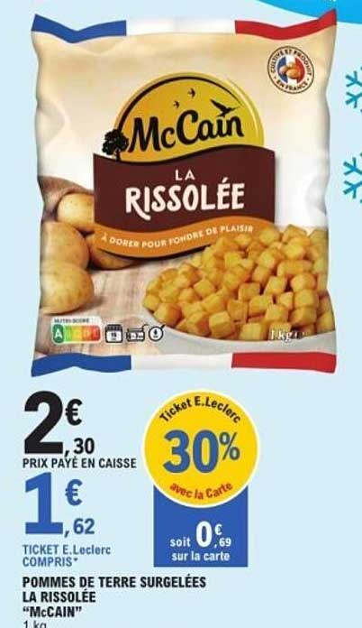 POMMES DE TERRE SURGELÉES LA RISSOLEE "McCAIN"